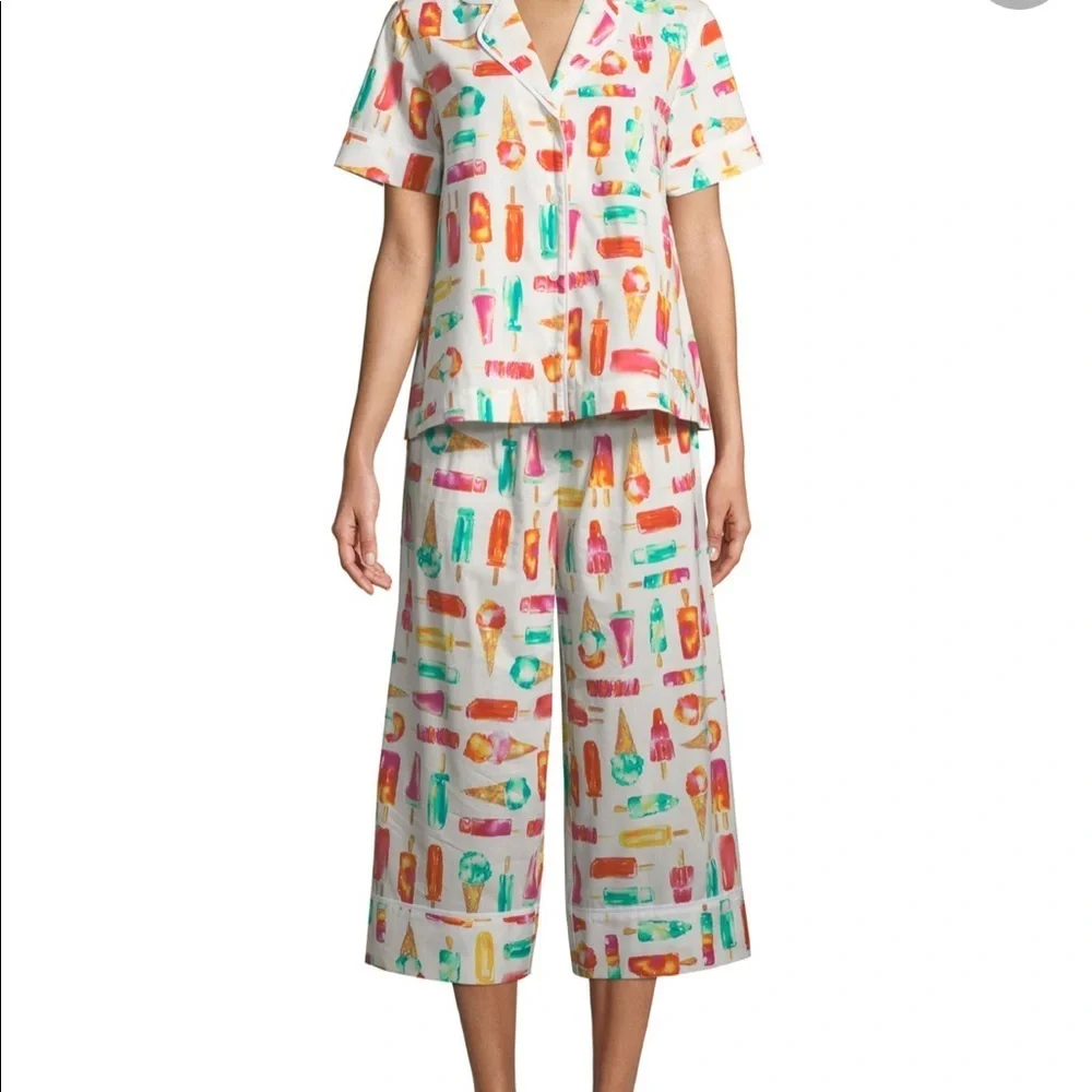 Kate spade New York flavor of the month ice cream popsicle cropped pajamas M pjs